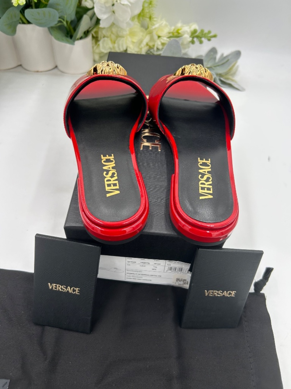 Women’s Versace Medusa patent leather slides. Size 36. Made in Italy. - Picture 7 of 10